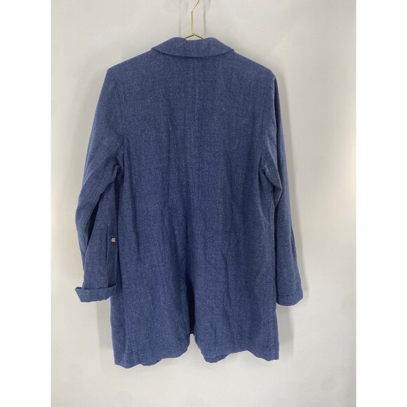 NWT J JILL BLUE SLAT ROLL TAB SLEEVES JACKET SIZE LARGE - Picture 6 of 6
